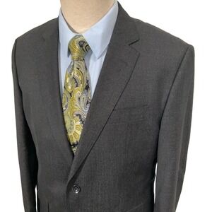 BOSS Hugo Boss Mens 42R Charcoal Gray 2 Button Corporate Executive‎ Suit Jacket